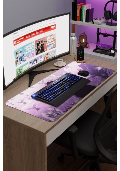 Solo Leveling Anime V5 - 90x40 Xxl Gaming Kauçuk Kaymaz Taban Mouse Pad Fare Altlığı