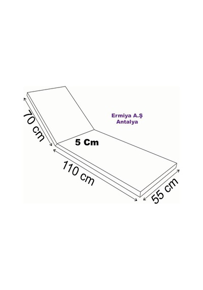 Marinelli Şezlong Minderi 180-55-5 Cm Fermuarlı Impertex Kumaş