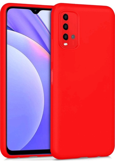Xiaomi Redmi 9t Kılıf Nano İçi Kadife Silikon Kırmızı