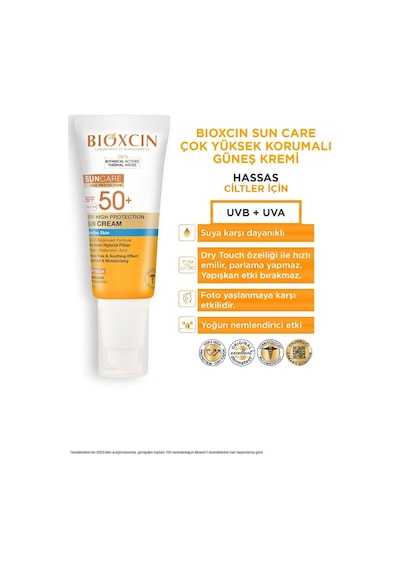 Bioxcin Sun Care Hassas Ciltler İçin Çok Yüksek Korumalı Güneş Kremi 50 SPF 50 Ml Hassas, Dry Touch, Mat