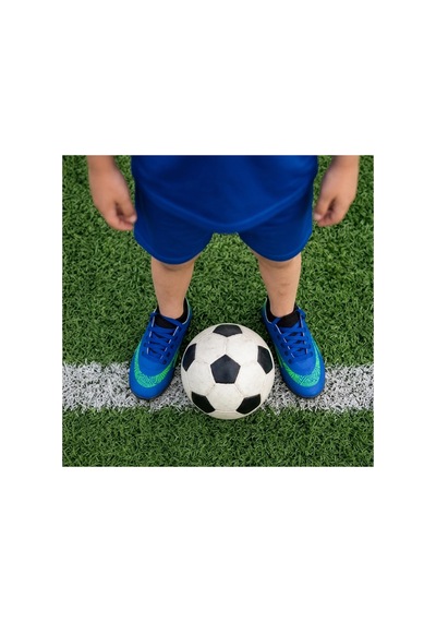 Çocuk Halı Saha Futbol Ayakkabısı Hafif, Kaymaz Tabanlı, Bağcıklı Kramponsuz Spor Ayakkabı Mavi