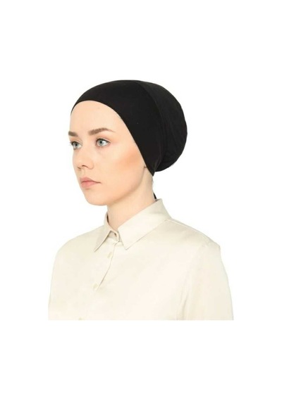 Melodi Scarf Fileli Dikişsiz Bone Siyah Siyah