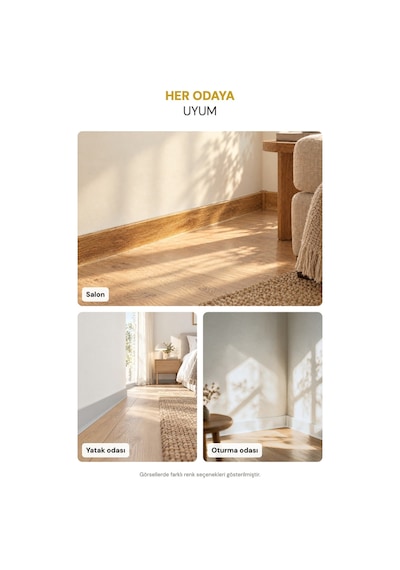 Vilo Linela 404 Auckland Oak Pvc Süpürgelik 2m Usta Gerektirmeyen Montaj - Suya Ve Neme Dayanıklı