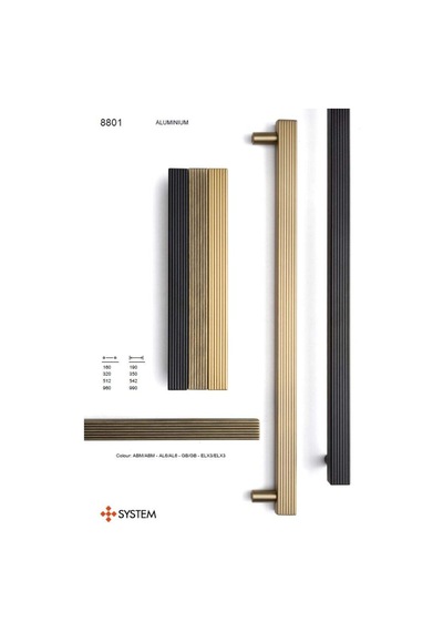 System Mobilya Kulbu Siyah Renk 160mm Kulp Sy8801 0160 Al6-al6 Çok Renkli