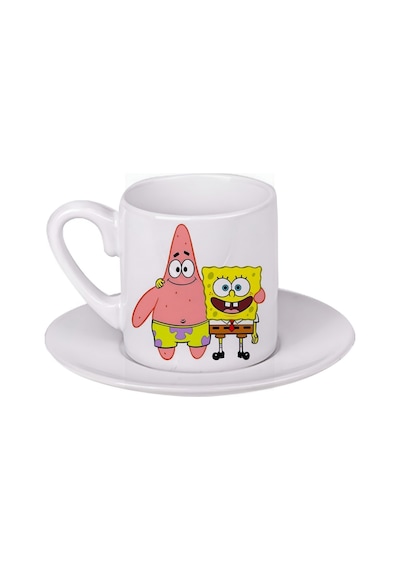 Sünger Bob Türk Kahvesi Fincanı 002 Beyaz