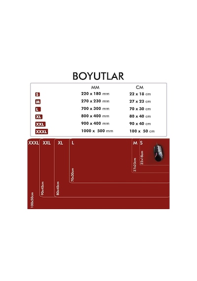 MP05 - 70x30 Large Kırmızı Gaming Mousepad Ev, Ofis, Oyun