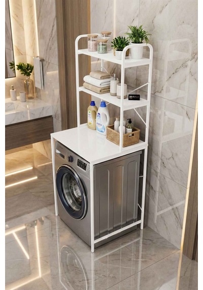 Çamaşır Makinesi Üstü Raf Beyaz 70 Cm Çok Renkli