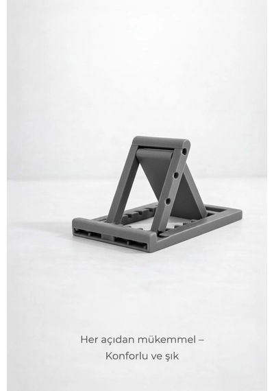 Katlanabilir Masaüstü Telefon Ve Tablet Standı Gri Renk