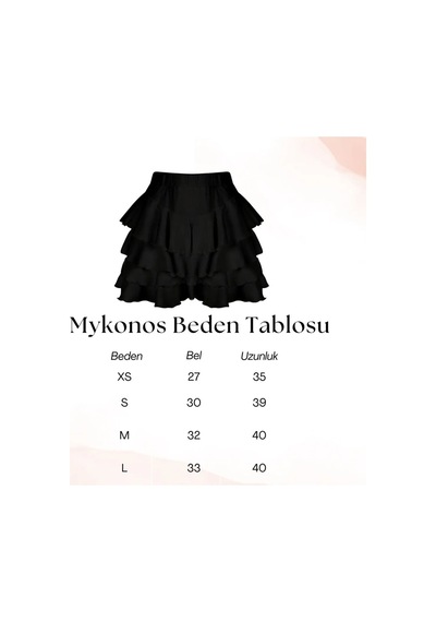 Gugus Kadın Fırfırlı İçten Taytlı Etek Siyah Beyaz BEYAZ