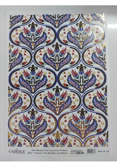 Cadence Desenli Altın Varak Pirinç Dekoapaj Kağıdı - Model 036