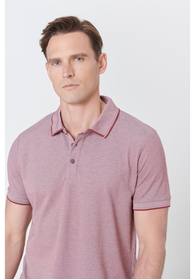 AC&Co / Altınyıldız Classics 4A4820200047BRDM Düğmeli Polo Yaka Cepsiz Slim Fit Erkek Tişört Bordo