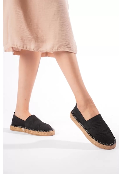 TRENDELLA Kadın Siyah Triko Jüt Sargı El Yapımı Espadril Tr44my01a Kırmızı