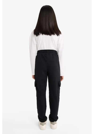 Defacto Kız Çocuk Beli Lastikli Kargo Jogger Eşofman Altı E6928a825aubk81 Siyah