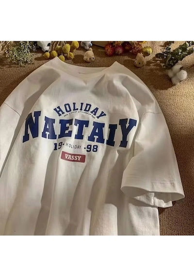 Tarzsokak Naetaıy Baskılı Oversize Kalıp Beyaz