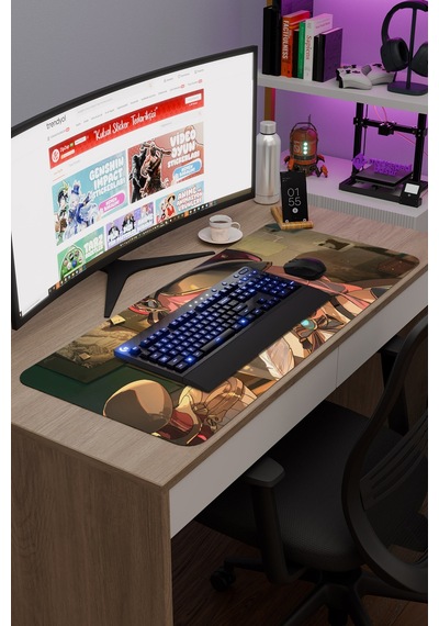 Charlotte Genshin Impact Anime Gacha V5 - 90x40 Xxl Gaming Mouse Pad Fare Altlığı