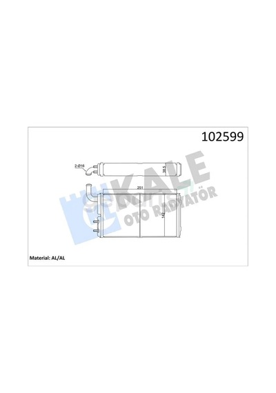 Kalorifer Radyatörü Brazing Versiyonu Kl271100 Fiat - Tofaş Skd Murat 131 Şahin Doğan Slx 1.6 1974 Otomatik Vites / Manuel Vites Borulu - Musluksuz Mekanik 250x140x42