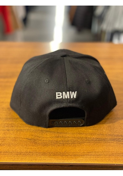 Hamze Bmw Motorsport Nakışlı Siyah Hip Hop Snapback Rapper Basket Şapka Siyah