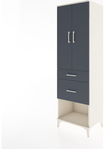 Hyperion Dolap 3 Raflı 2 Çekmeceli 2 Kapaklı 60x44x195 Aytaşı-antrasit Aytası