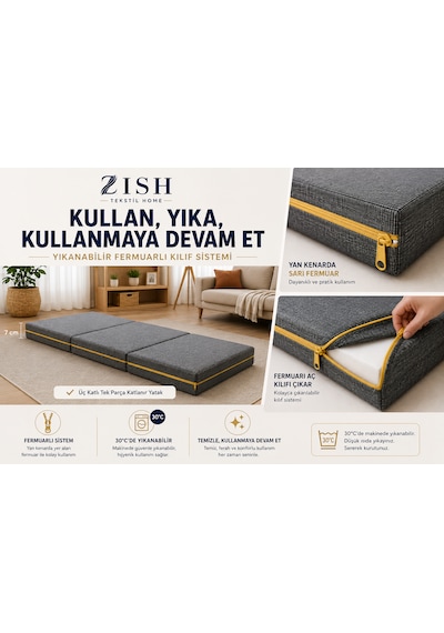 Flexa Gri 7 Cm Katlanır Sünger Yatak Yer Yatağı, Misafir Yatağı Puf, Koltuk, Şilte Ve Minder Kullanımı Taşıma Kulplu Fermuarlı Yıkanabilir Keten Kılıf 24 Dns Orta Sert Sünger Çift Kişilik Flexa Gri 7 Cm Katlanır Sünger Yatak Yer Yatağı, Misafir Yatağı Puf, Koltuk, Şilte Ve Minder Kullanımı Taşıma Kulplu Fermuarlı Yıkanabilir Keten Kılıf 24 Dns Orta Sert Sünger Çift Kişilik