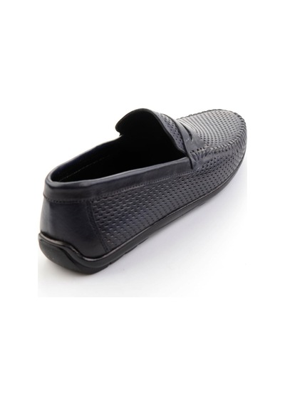 Lacivert Hakiki Deri Erkek Loafer Ayakkabı E01697033003 Lacivert