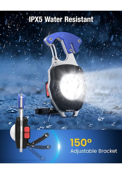Ayrex Mini El Feneri, Cob Anahtarlık, El Feneri, 7 Modlu, Usb Şarj Edilebilir Çalışma Lambası, 800 Lümen, Çok Fo