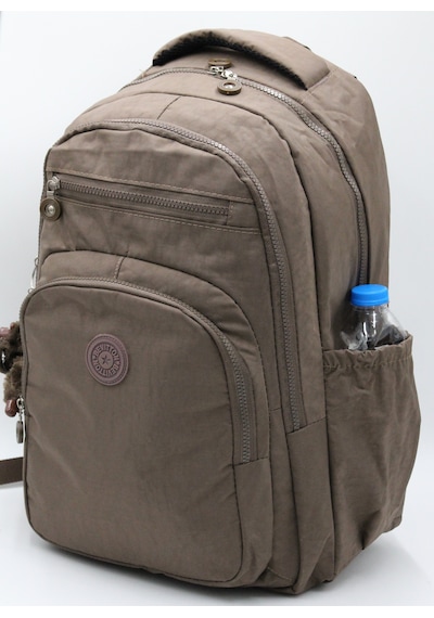 Günlük Krinkıl Kumaş Unisex Okul Sırt Çantası1800 Vizon