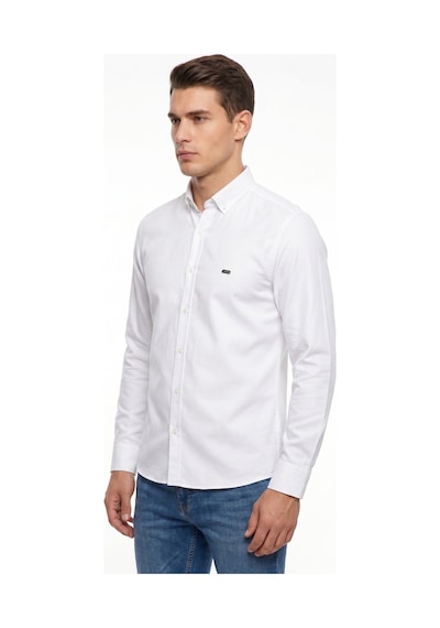 Artı Erkek Spor Slim Fit Uzun Kol Likralı Gömlek Bgl-st05465 Beyaz