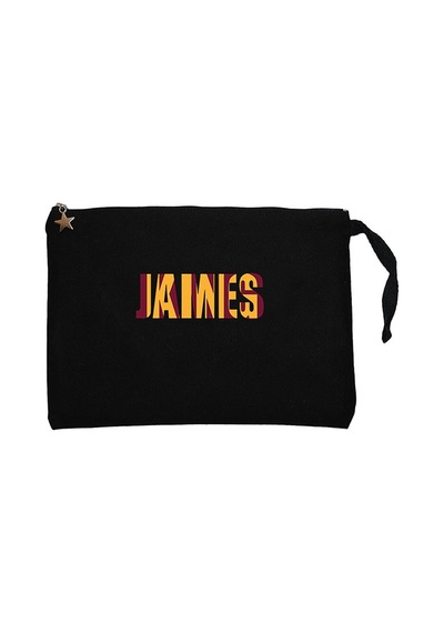 Lebron James Yazı Siyah Clutch Astarlı Cüzdan / El Çantası Siyah