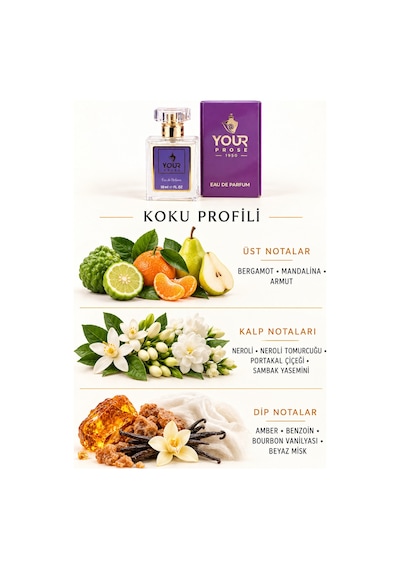 Your Prose K112 Neroli, Amber Akoru Ve Misk Notalı Yumuşak Amber Çiçeksi Kadın Parfümü Edp 50 Ml - 8690352000012yp112