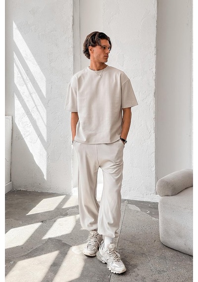 Taş Cozy Premium Basic Paça Lastik Eşofman Taş