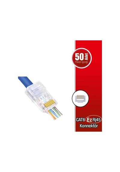 Q-Port Q-J600Y Cat6 Ez-Rj45 Yeni Nesil Kon.50'Li