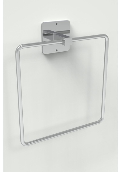 Karteya Kare Yapışkanlı Gümüş Kare Havluluk Banyo Havlu Kare Pratik Askılık Gümüş