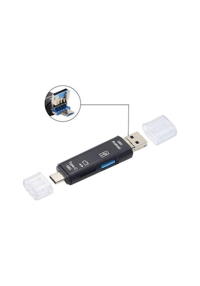PrimeX PX-5068 Micro USB/ Type C to Micro Sd OTG Çevirici, Otg 3i