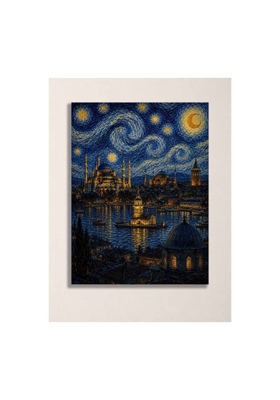 Starry Nights İstanbul Baskılı Metal Tablo Wall Art Çok Renkli - 929070473 Çok Renkli - 929070473 Çok Renkli