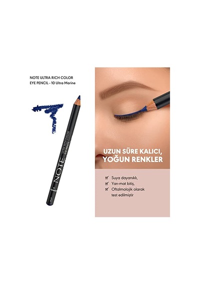 Note Cosmetics Ultra Rich Color Göz Kalemi 10 Ultra Marine, Lacivert 00