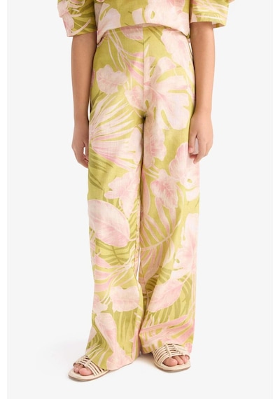 DeFacto Kız Çocuk Desenli Wide Leg Geniş Paça Pamuklu Pantolon D7610A825SMGN115 Yeşil DeFacto Kız Çocuk Desenli Wide Leg Geniş Paça Pamuklu Pantolon D7610A825SMGN115 Yeşil