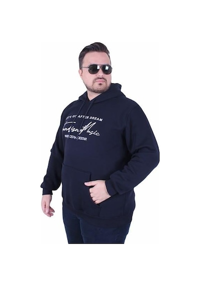 Moc Grande Mocgrande Büyük Beden 3ip Kapüşonlu Sweat Let's Go 25720 Lacıvert Lacivert