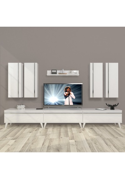 Decoraktiv Eko 8d Mdf Retro Tv Ünitesi Tv Sehpası Beyaz