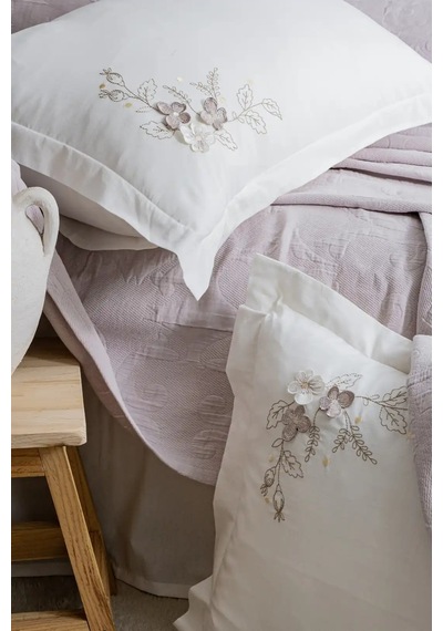 Şaheser Home Collection Yatak Örtüsü Seti Çift Kişilik Derek Lila Renkli