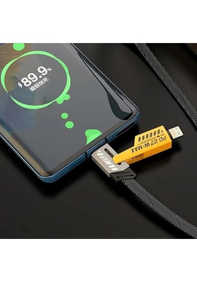 4'ü 1 Arada 65w Pd Hızlı Şarj Kablosu - Type C/usb/lightning Destekli 100 Cm Dayanıklı Örgü Yapı - Akıllı Ve Diğer