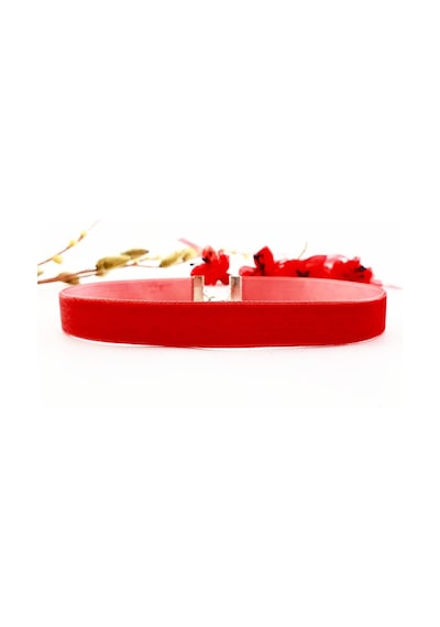 Kırmızı Renk Kadın Kadife Choker Kolye N11.25792 Çok Renkli