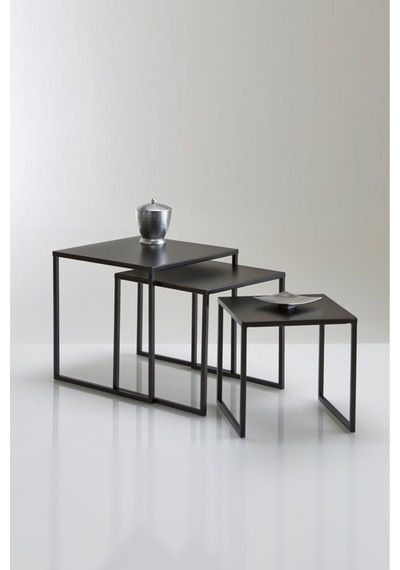 Dekoratif 3'lü Set Metal Zigon Sehpa Diğer