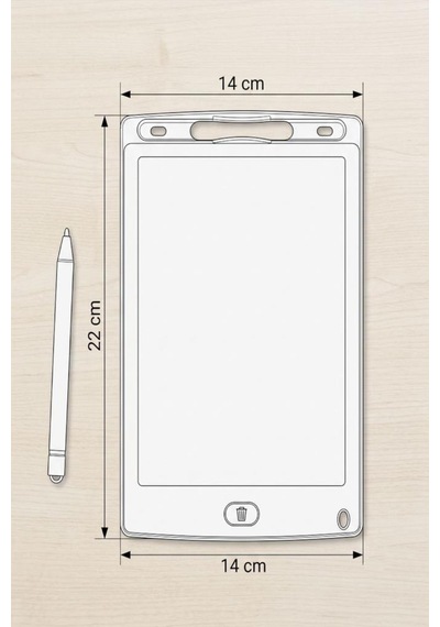 8.5 İnç Lcd Kalemli Çizim Kilitlemeli Silmeli Eğitici Oyuncak Çizim Tableti Beyaz