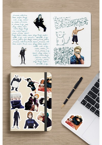 Jujutsu Kaisen Anime Telefon Laptop Bullet Journal Yapışkanlı Folyo Sticker Paketi 20 Adet Çok Renkli