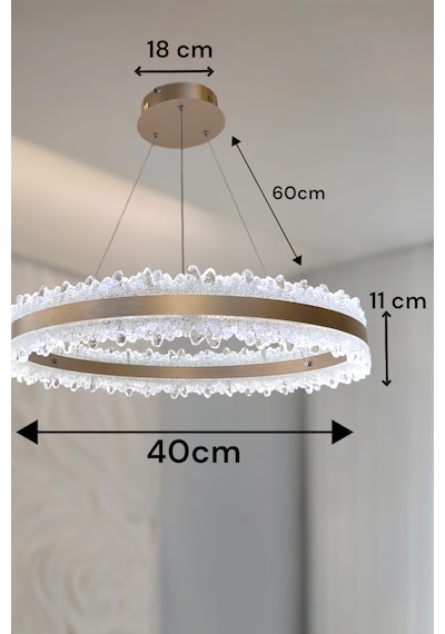 3 Renk Işıklı Kumandalı Modern Sarkıt Led Avize Ledli Avize Salon ESKİTME BAL