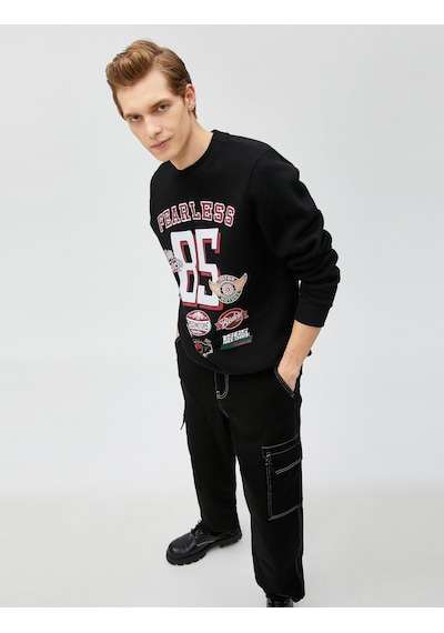 Koton Motosiklet Baskılı Sweatshirt Uzun Kollu Bisiklet Yaka Siyah 3sam70168mk Siyah Koton Motosiklet Baskılı Sweatshirt Uzun Kollu Bisiklet Yaka Siyah 3sam70168mk Siyah