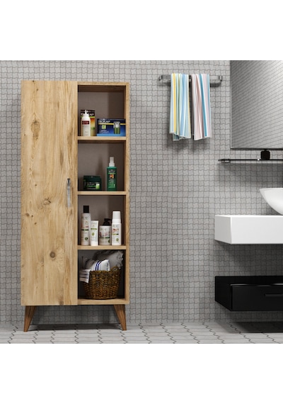 Star Tek Kapılı 4Raflı Çok Amaçlı Dolap Çam- BDL0202
