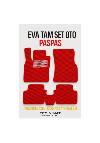 Honda Jazz 2012 2014 Executive Uyumlu Eva Oto Paspas Kırmızı Metal Topukluklu Tam Set