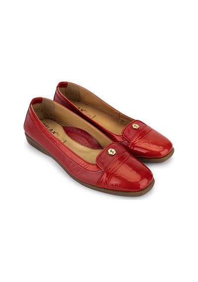 Relax Anatomic Kadın Hakiki Deri Kırmızı Comfort Ayakkabı 611 E2254 Bn Ayk Y19 Vernıce Red/leather Red Kırmızı