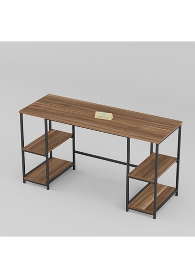 Modern Çalışma Masası, Kitaplıklı, 140x50 Cm, Ceviz-siyah Metal, Ev Ve Ofis İçin Bilgisayar Masası 120x60 Modern Çalışma Masası, Kitaplıklı, 140x50 Cm, Ceviz-siyah Metal, Ev Ve Ofis İçin Bilgisayar Masası 120x60